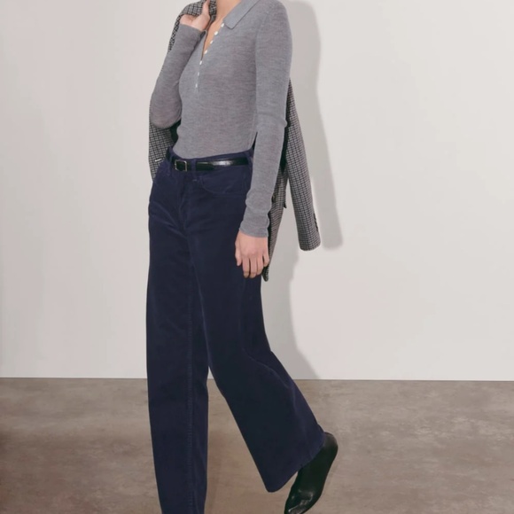 Everlane mid way pant in corduroy navy blue - Picture 4 of 4